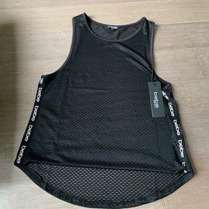 Bebe sport black mesh tank M